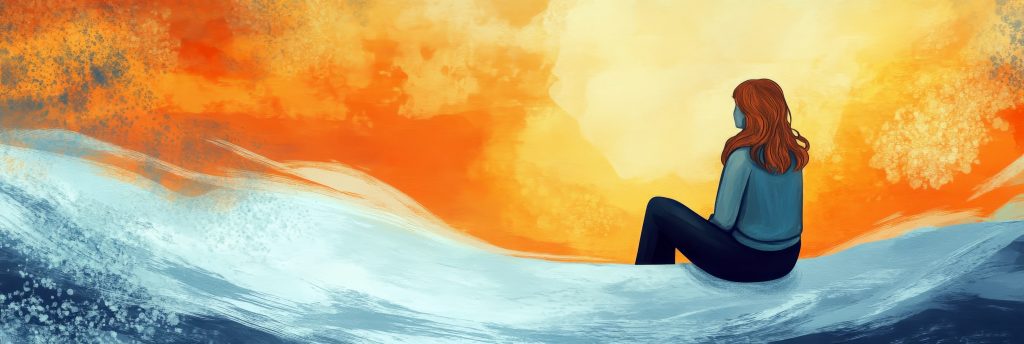 lonely-sitting-girl-back-view-flat-illustration